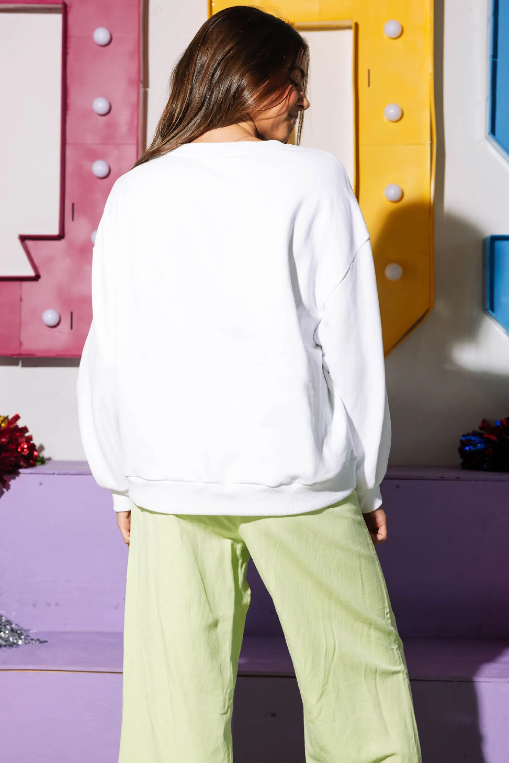 White Football Olive Martini Sweatshirt