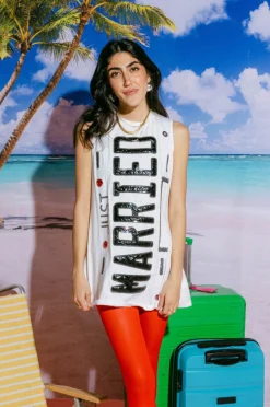 White Just Married Tank Dress