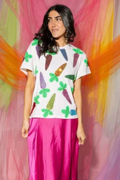 White Multi Carrot Tee