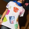 White Multi Chinese Box Tee
