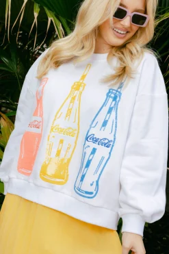 White Multi Coca-Cola® Bottle Sweatshirt