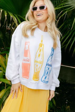White Multi Coca-Cola® Bottle Sweatshirt