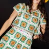 White Multi Crochet Beaded Top