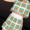 White Multi Crochet Skirt