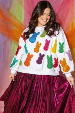 White Multi Peeps Sweatshirt