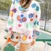 White Multi Pickleball Sweatshirt