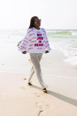 White 'My Job Is Beach' Sweatshirt