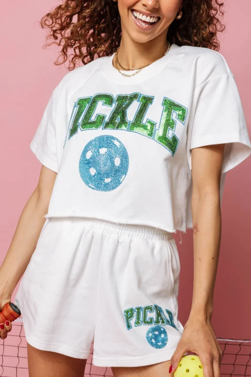 White Pickle Ball Short