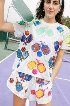 White Pickleball Active Tee