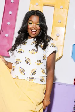 White, Purple & Yellow 'Game Day' Football Tee