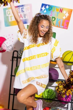 White Queen Poof Sleeve Dress