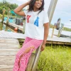White Rhinestone 'USA' Tee