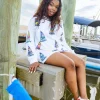 White Sailboat Sailor Collar Sweatshirt
