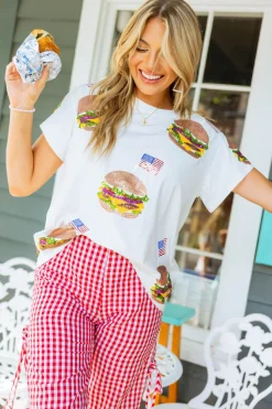 White Scattered American Burger Tee
