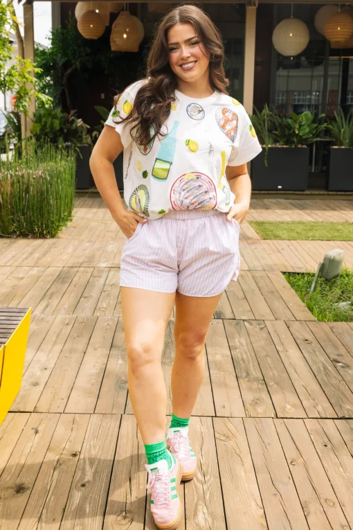 White Scattered Summer Seafood Tee