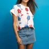 White USA Scattered Wine Tee