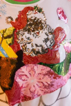 White Vintage Medium Skin Santa Sweatshirt