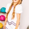 White, White/Purple Wavy Short
