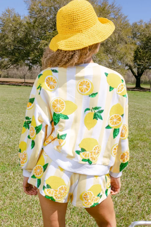 Yellow & White Stripe Lemon Short
