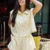 Yellow Checkered Paillette Short