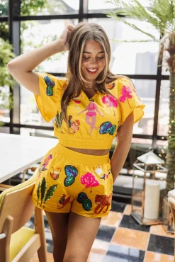 Yellow Girlies & Drinks & Animals Top