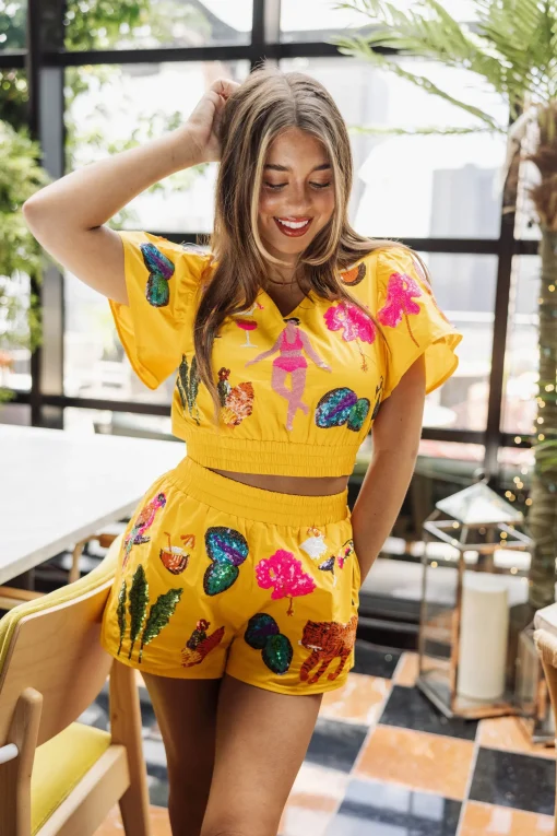Yellow Girlies & Drinks & Animals Top