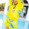Yellow Green Multi Fish Short