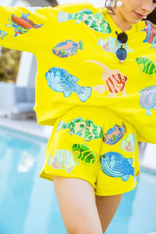 Yellow Green Multi Fish Sweatshirt