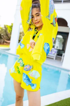 Yellow Green Multi Fish Sweatshirt