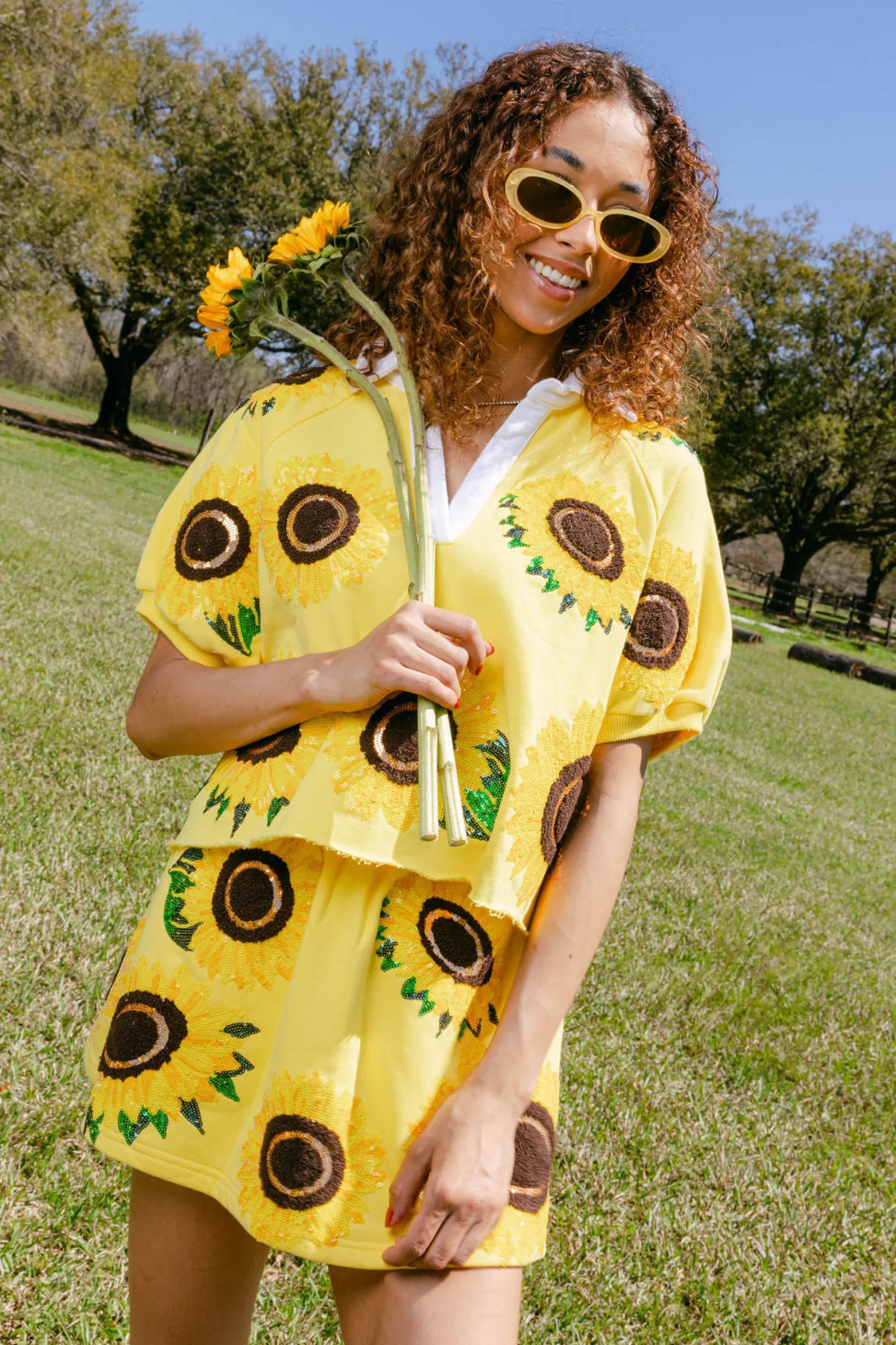 Yellow Sunflower Skort